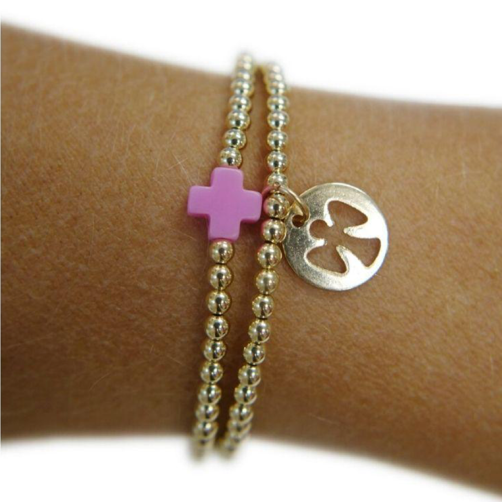 Classic Gold 3mm Bracelet - Guardian Angel Gold Disc