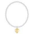 Classic Mixed Metal 3mm Bracelet - Love Plush Gold Charm