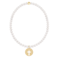 egirl Classic Pearl 3mm Bracelet - Blessed Gold Disc