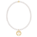 Classic Pearl 3mm Bracelet - Guardian Angel Gold Disc