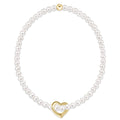 egirl Classic Pearl 3mm Bracelet - Love Gold Charm