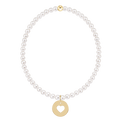 egirl Classic Pearl 3mm Bracelet - Love Gold Disc