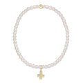 egirl Classic Pearl 3mm Bracelet - Signature Cross Gold Charm