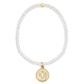 Classic Pearl 3mm Bracelet - Signature Cross Gold Disc