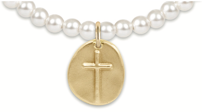 Classic Pearl 4mm Bracelet - Inspire Gold Disc