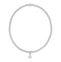 Classic Sterling 2mm Bracelet - Signature Cross Small Sterling Charm