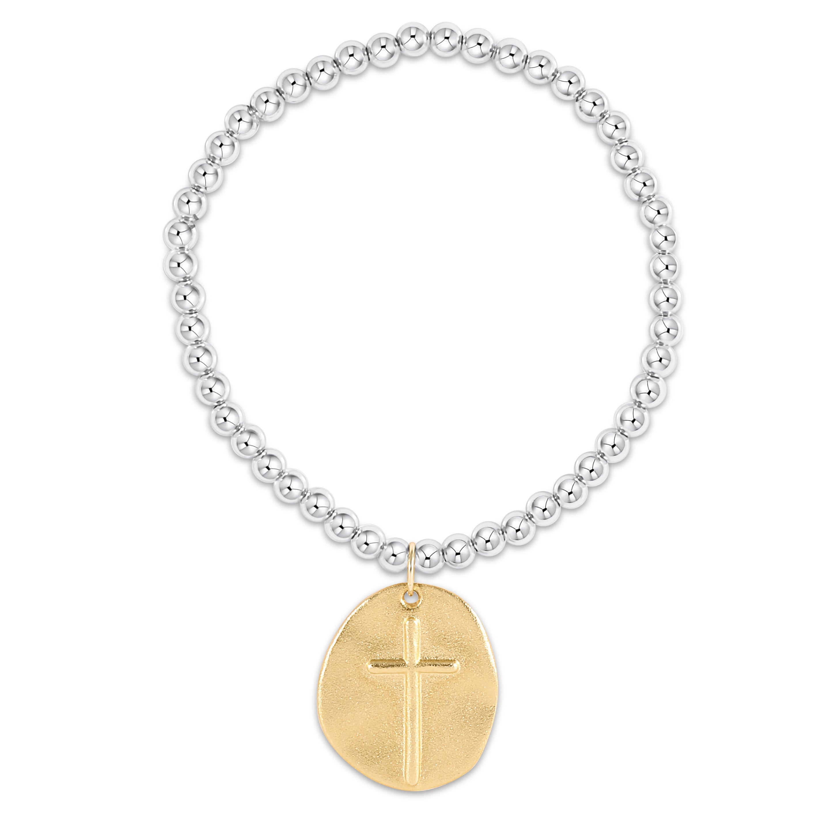 Classic Mixed Metal 4mm Bracelet - Inspire Gold Disc