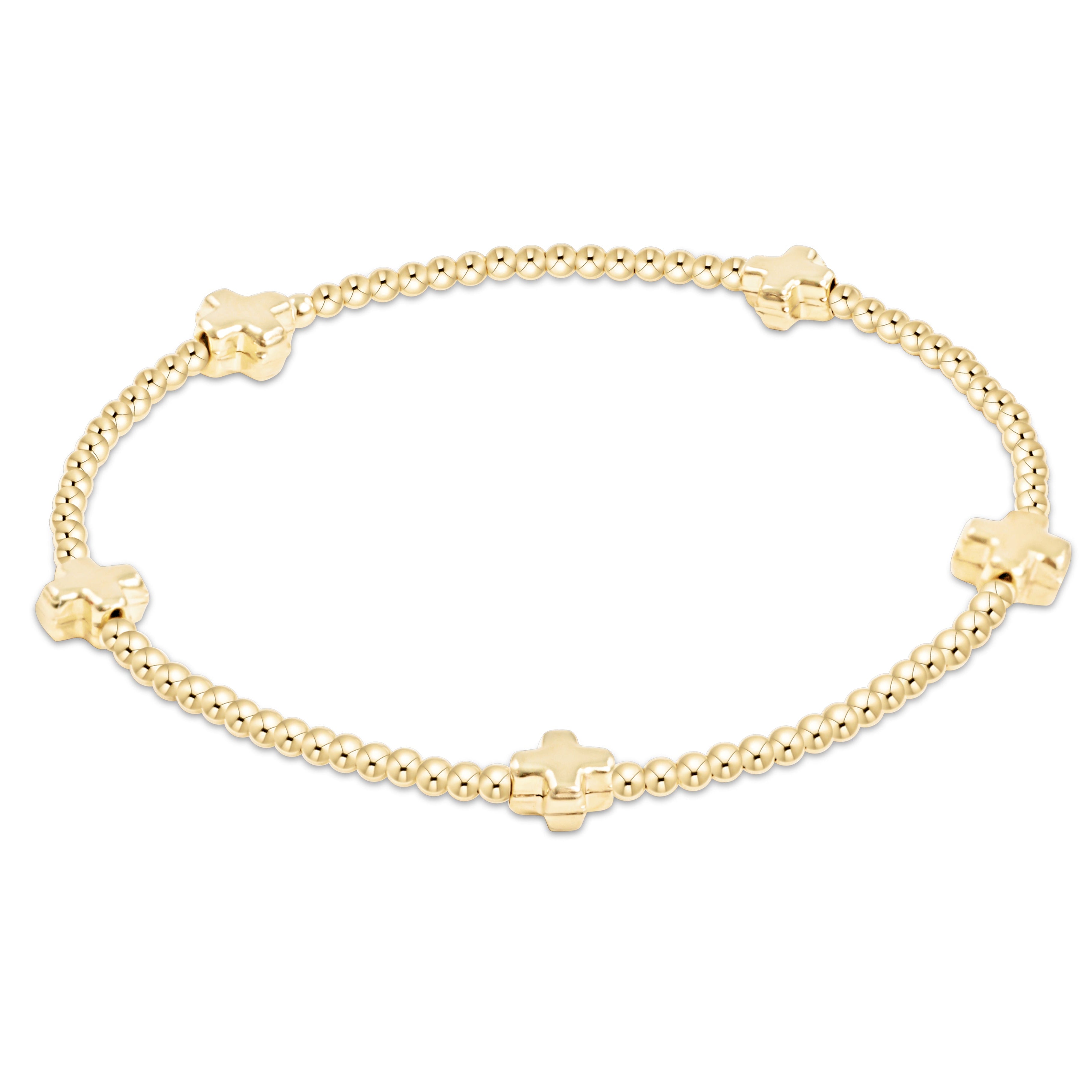 egirl Signature Cross Small 2mm Gold Bracelet - Gold