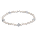 Signature Cross Small 3mm Pearl Bracelet - Sterling