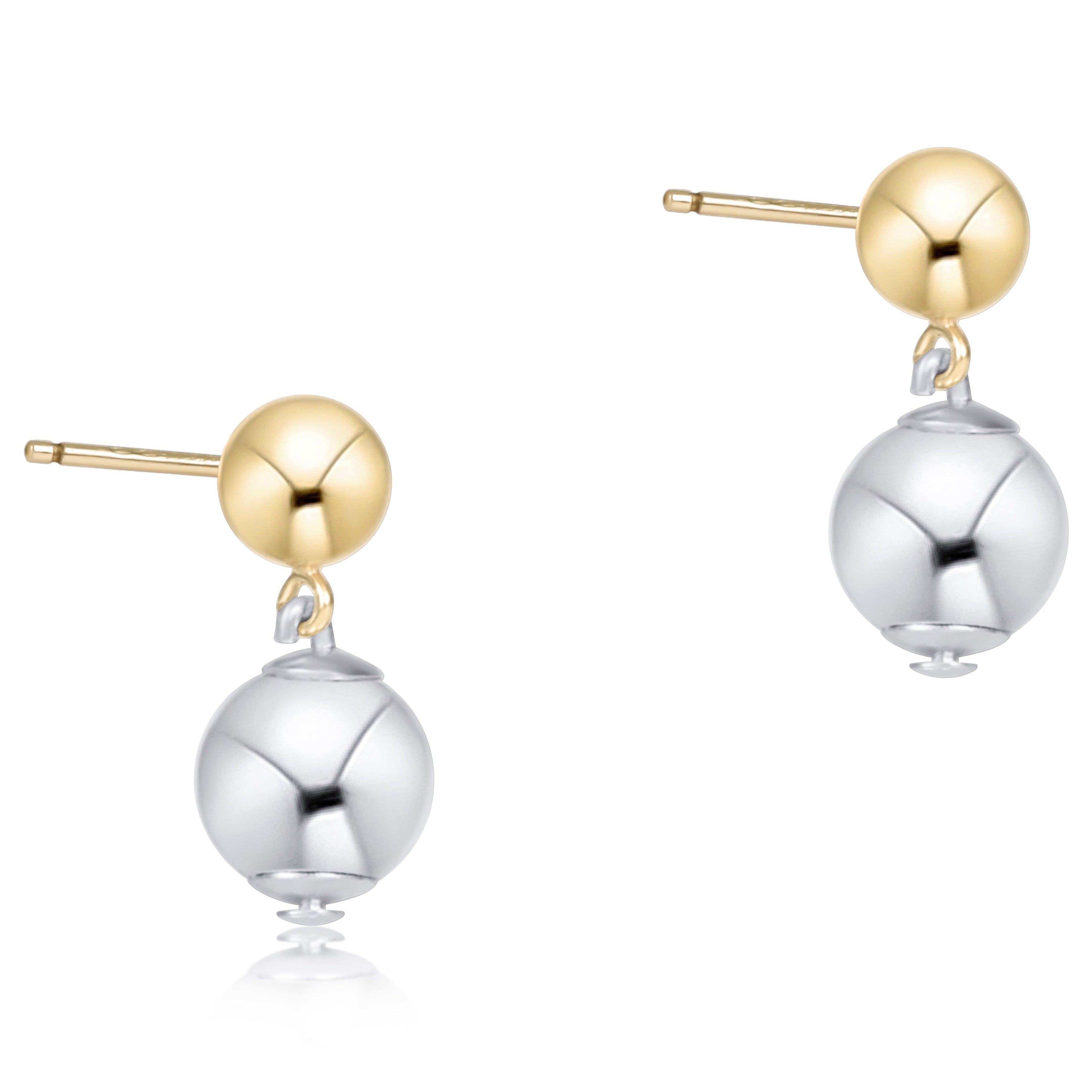 Classic 10mm Ball Drop Studs - Mixed Metal