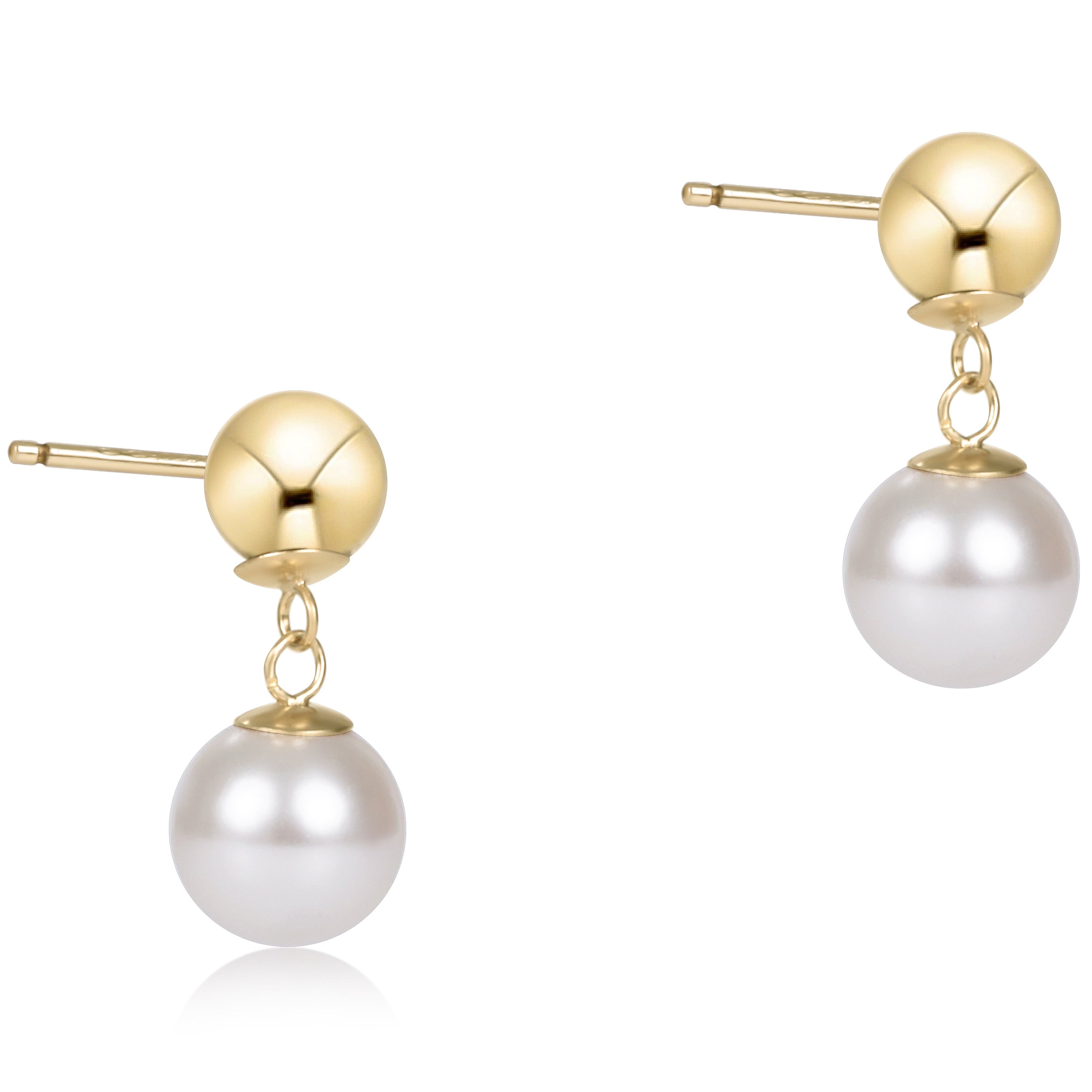 Classic 10mm Ball Drop Studs - Pearl