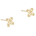 Signature Cross Beaded Small Gold Studs