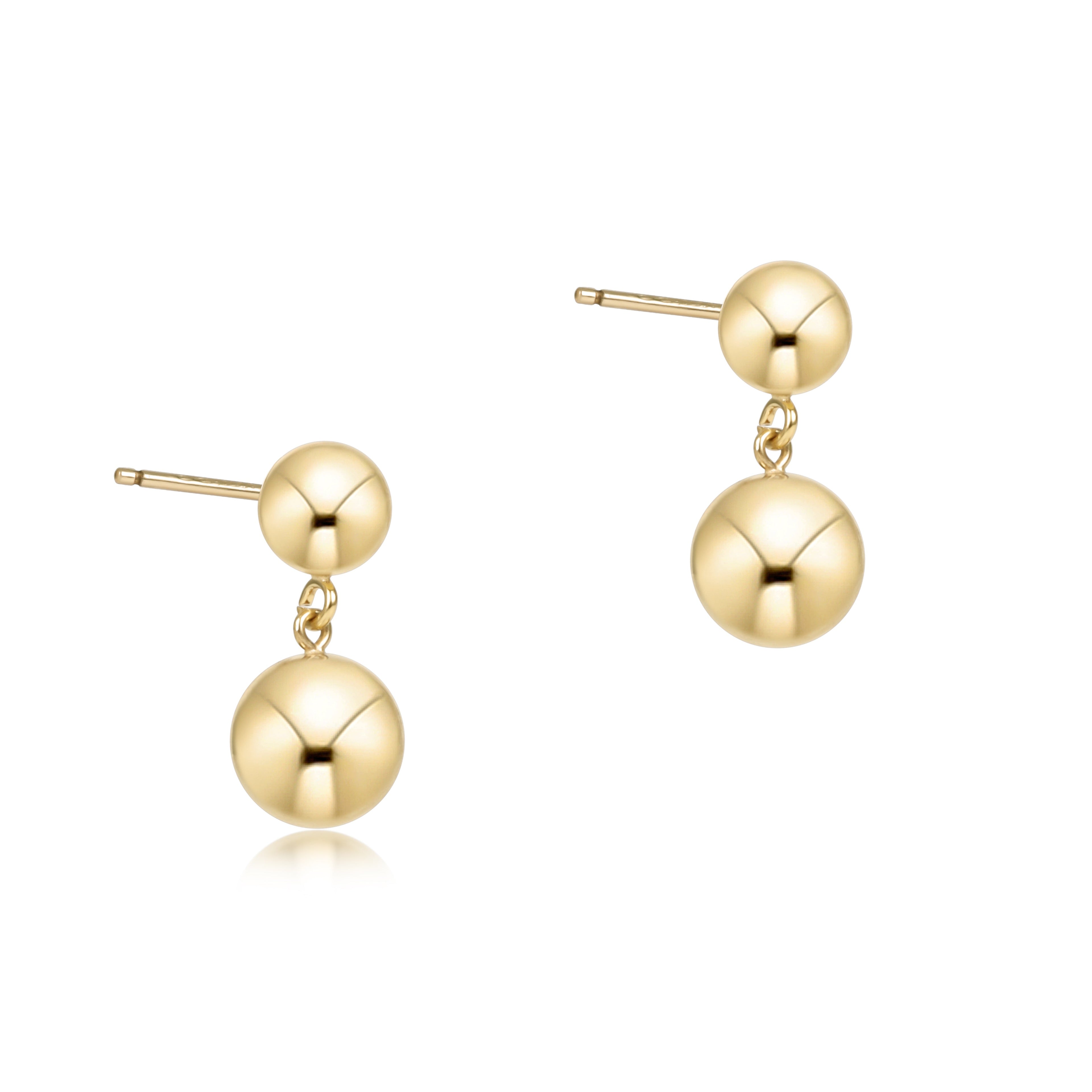 Classic 8mm Ball Drop Studs - Gold