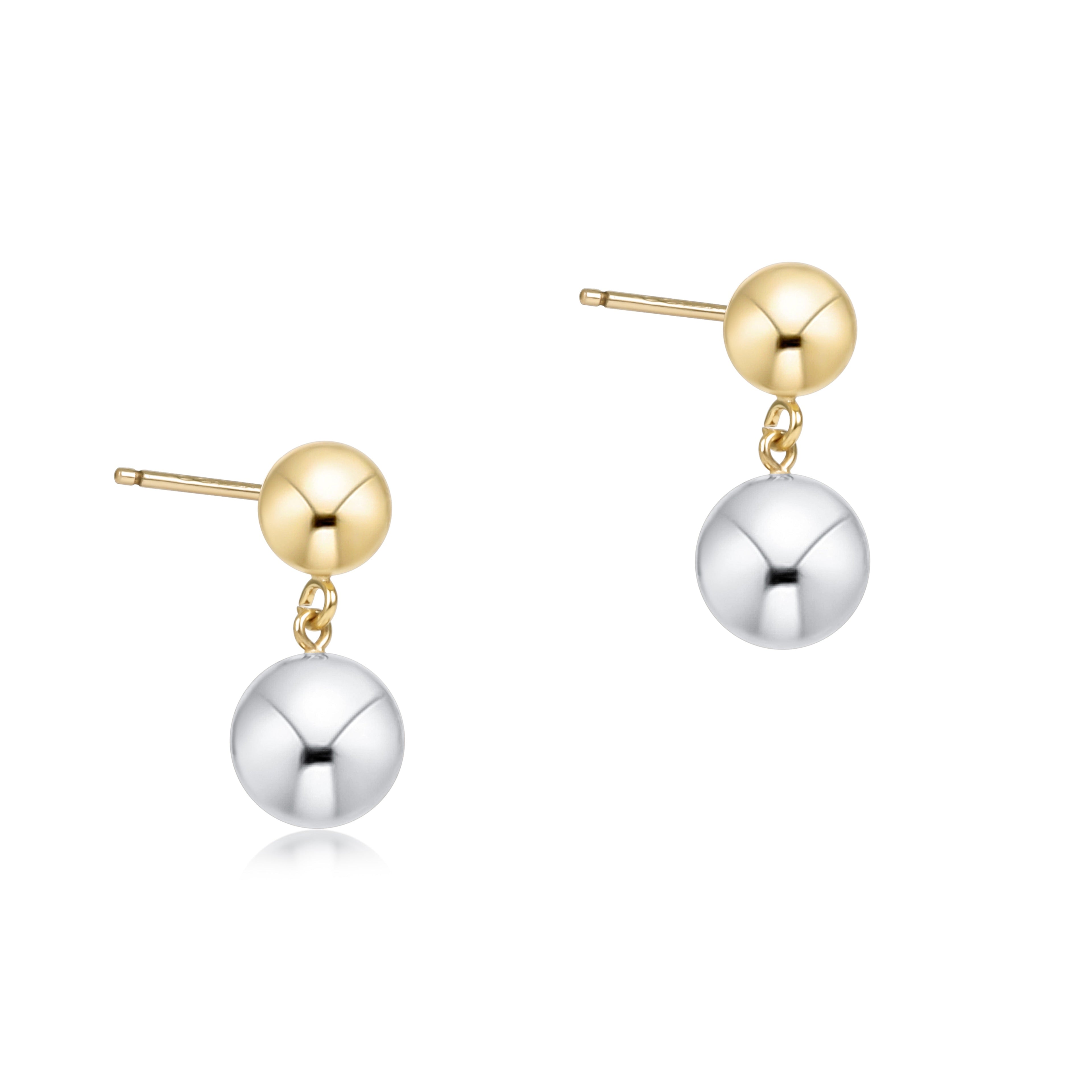 Classic 8mm Ball Drop Studs - Mixed Metal
