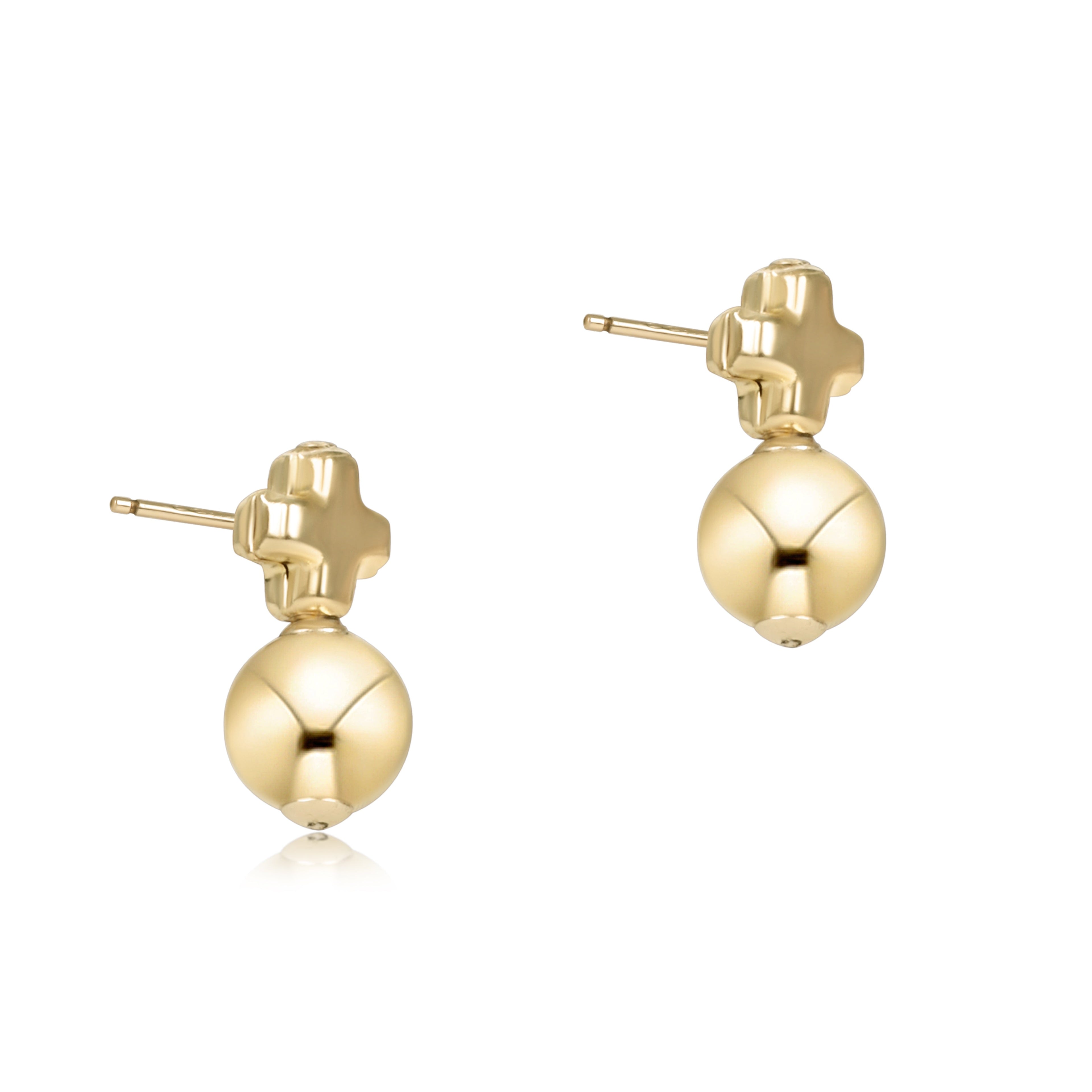 Signature Cross Small Gold Studs - Classic Gold