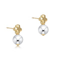 Signature Cross Small Mixed Metal Studs - Classic Sterling