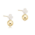 Signature Cross Small Off-White Studs - Classic Gold