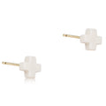 Signature Cross Small Studs - Off-White