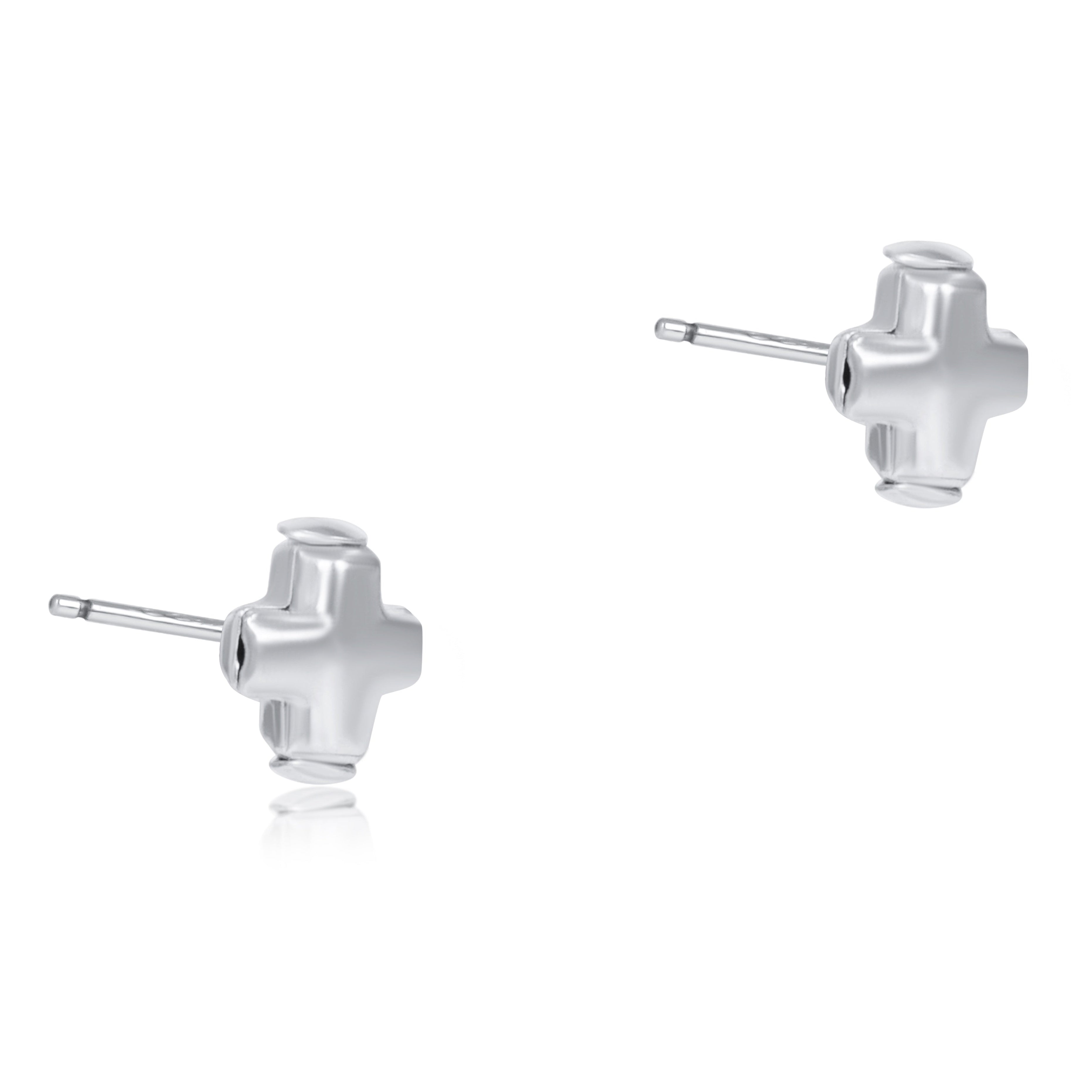 Signature Cross Small Sterling Studs - Sterling