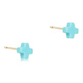 Signature Cross Small Studs - Turquoise