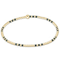 Gameday Hope Joy Pattern 2mm Bead Bracelet - Dark Green