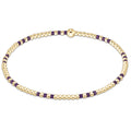 Gameday Hope Joy Pattern 2mm Bead Bracelet - Deep Purple