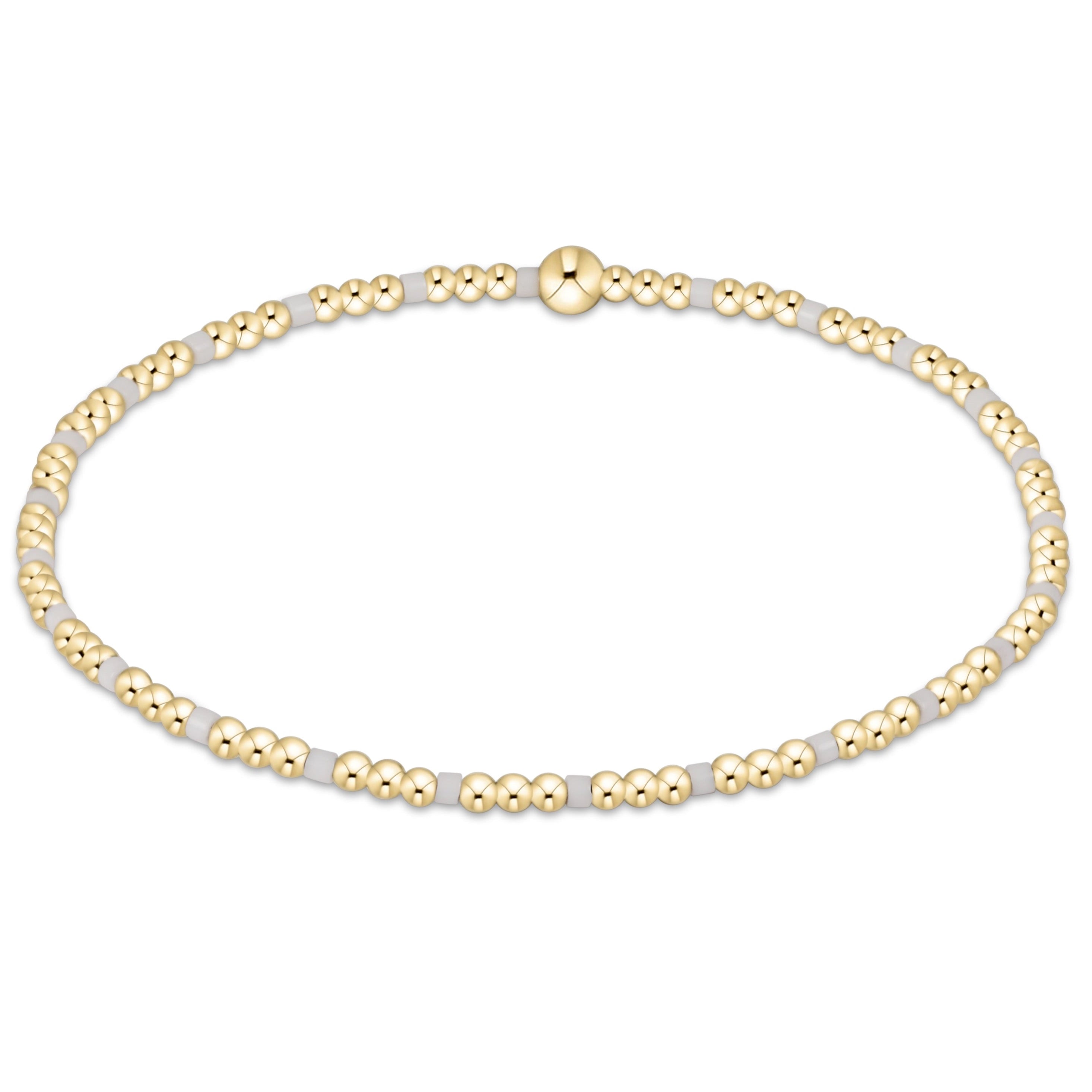 Gameday Hope Sincerity Pattern 2mm Bead Bracelet - White