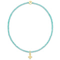 Hope Classic Sea Glass Bracelet - Signature Cross Small Gold Charm