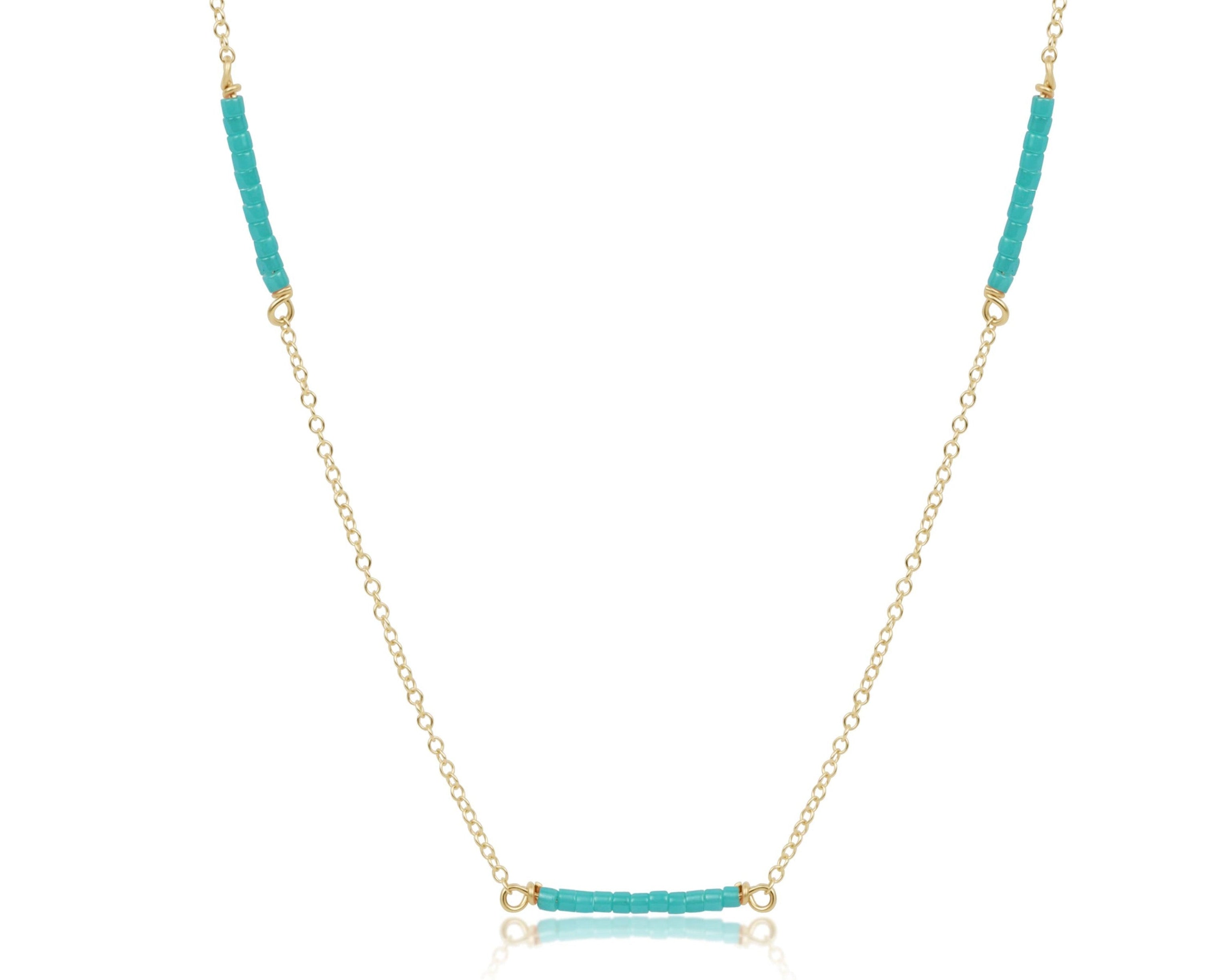 15" Choker Simplicity Chain Gold - Hope Bliss - Turquoise