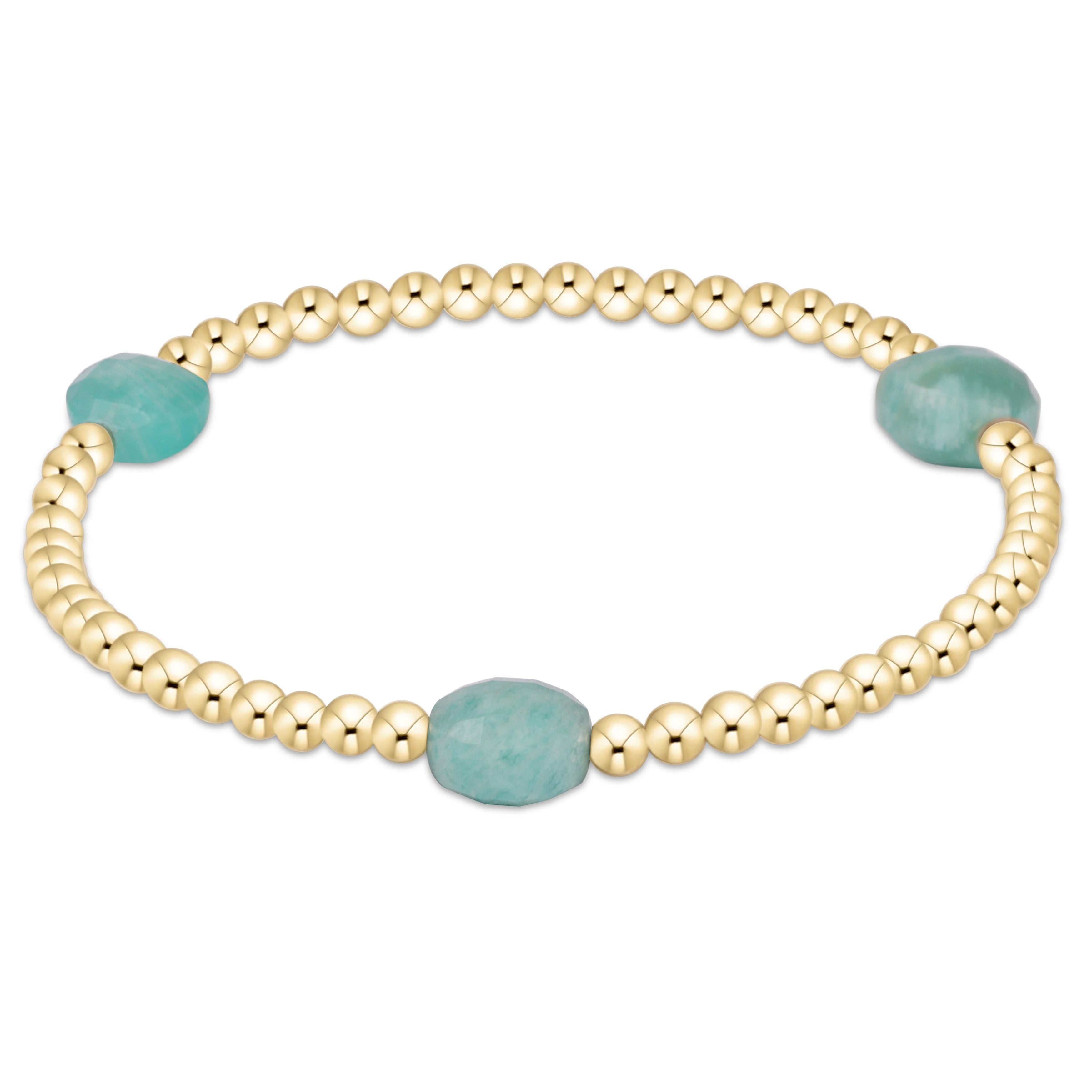 Admire Gem 3mm Gold Bracelet- Amazonite