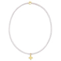 Hope Classic Silky White Bracelet - Signature Cross Small Gold Charm