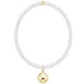 Classic Pearl 3mm Bracelet - Classic Gold 10mm Charm