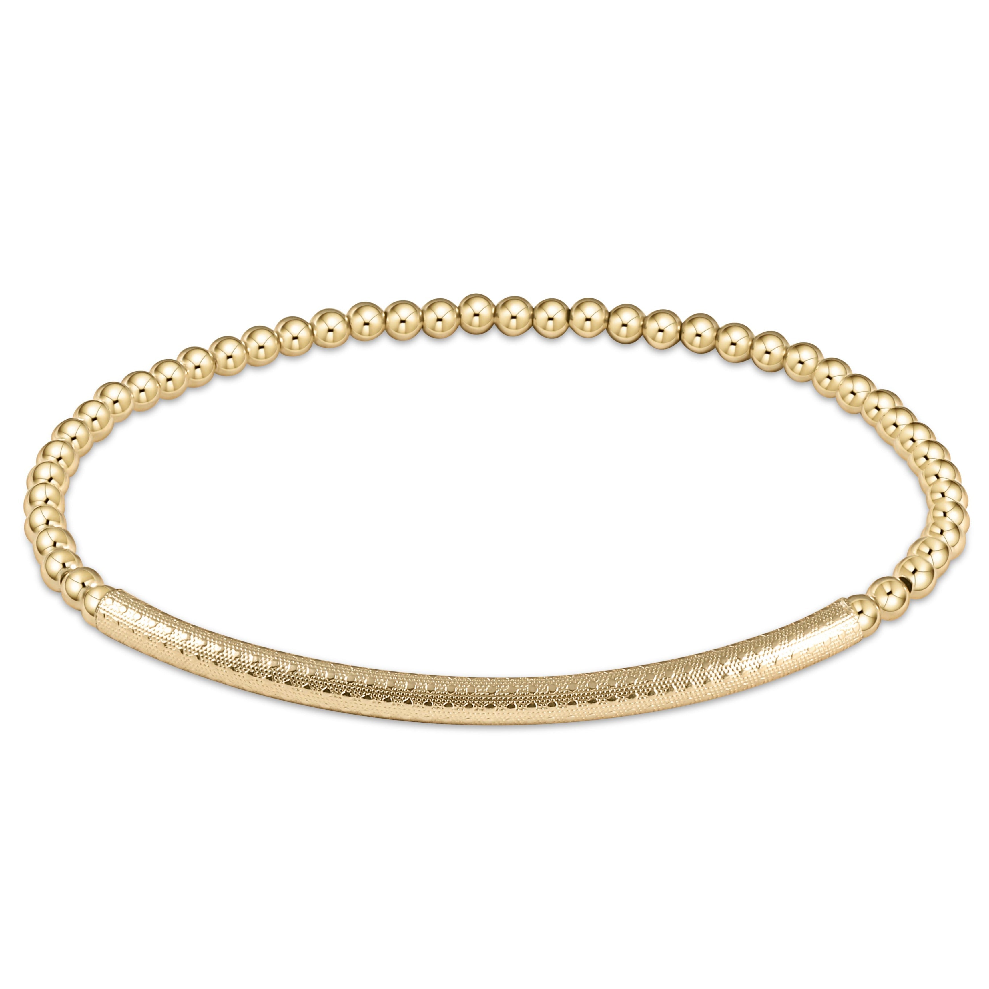 Bliss Bar Textured Gold 3mm Bracelet