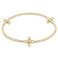 Beaded 3mm Gold Signature Cross 2mm Gold Bracelet