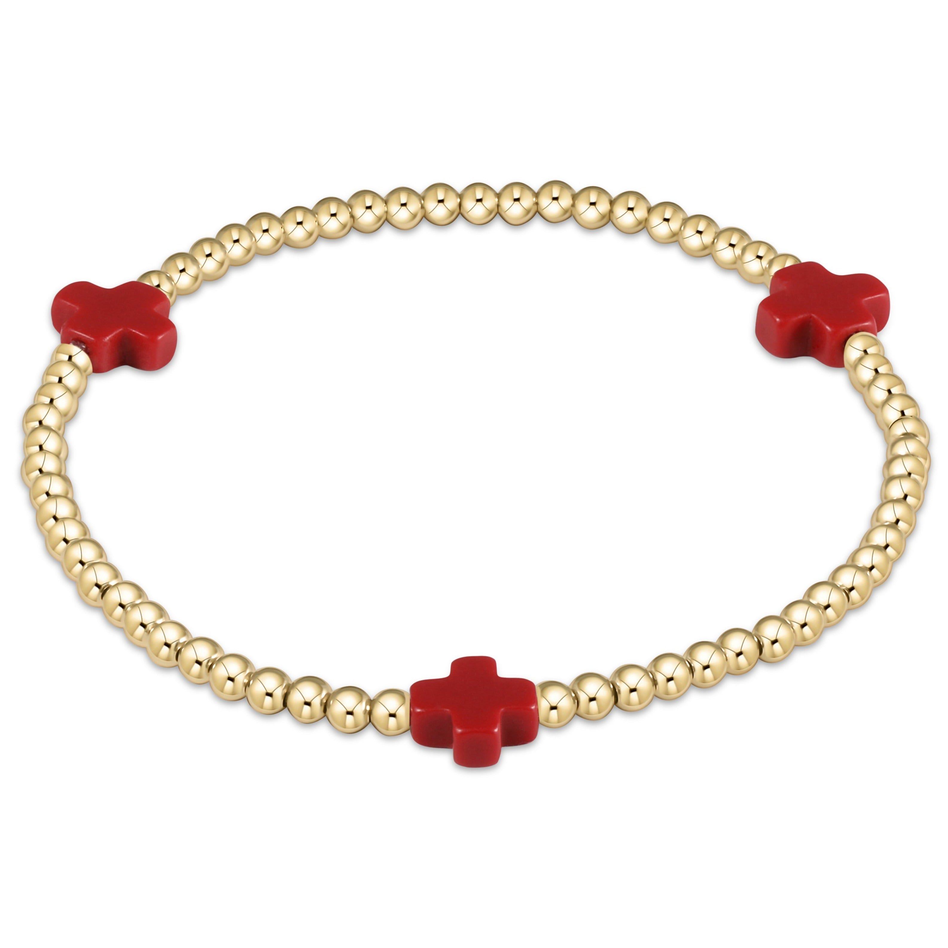 Signature Cross 3mm Gold Bracelet