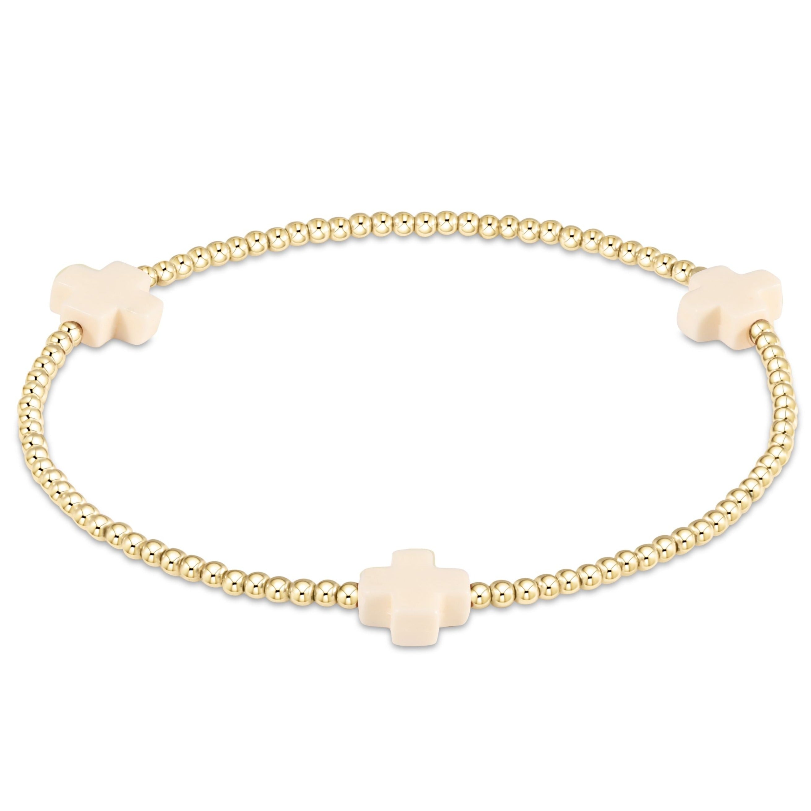 Signature Cross 2mm Gold Bracelet