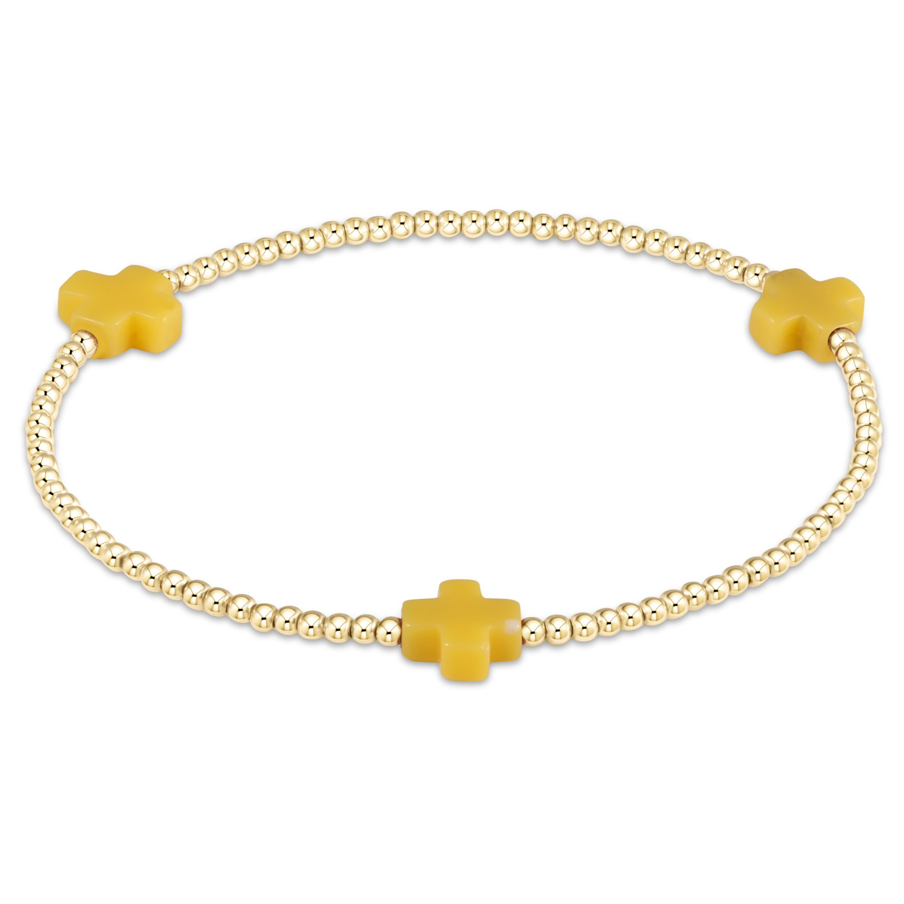Signature Cross 2mm Gold Bracelet
