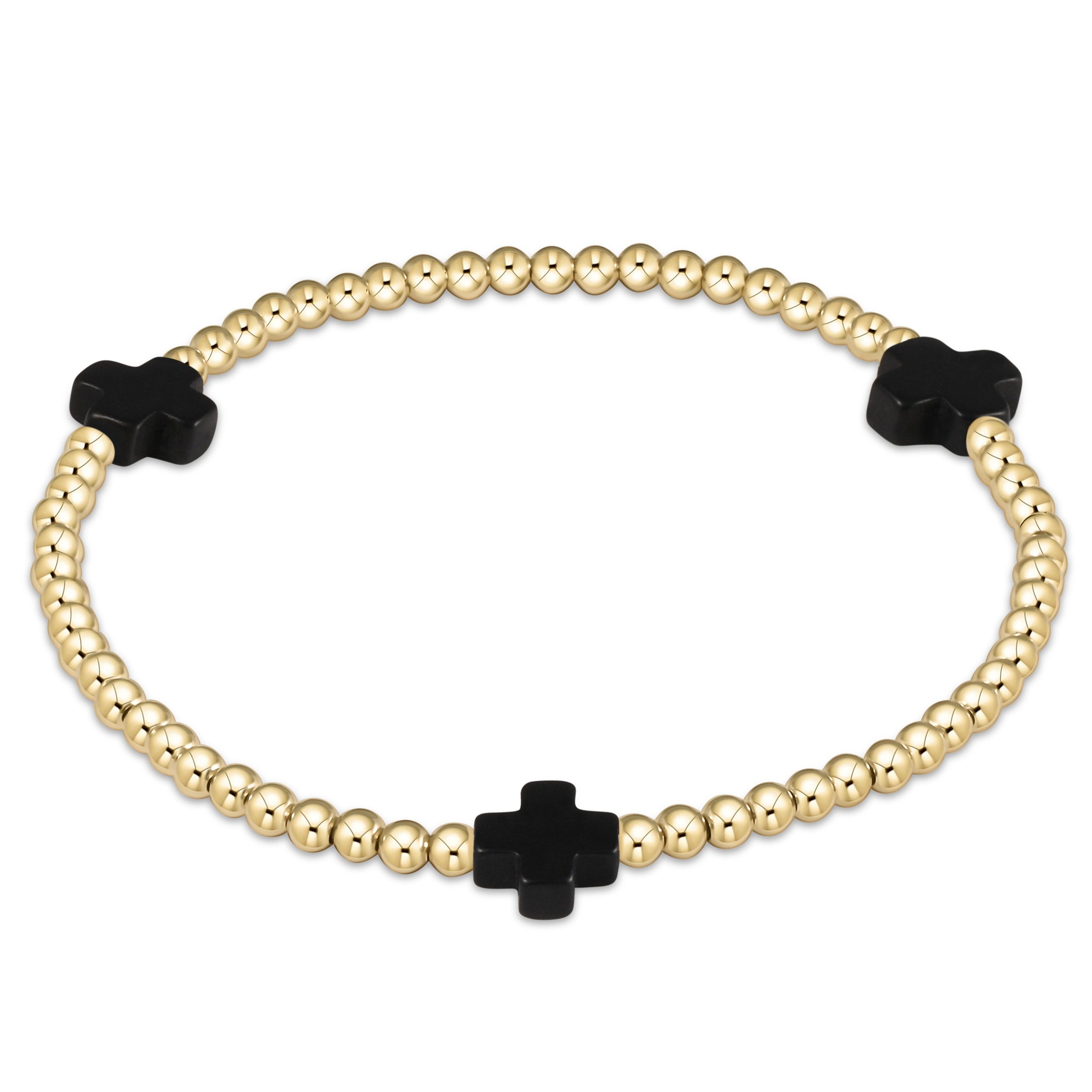 Extends Signature Cross 3mm Gold Bracelet