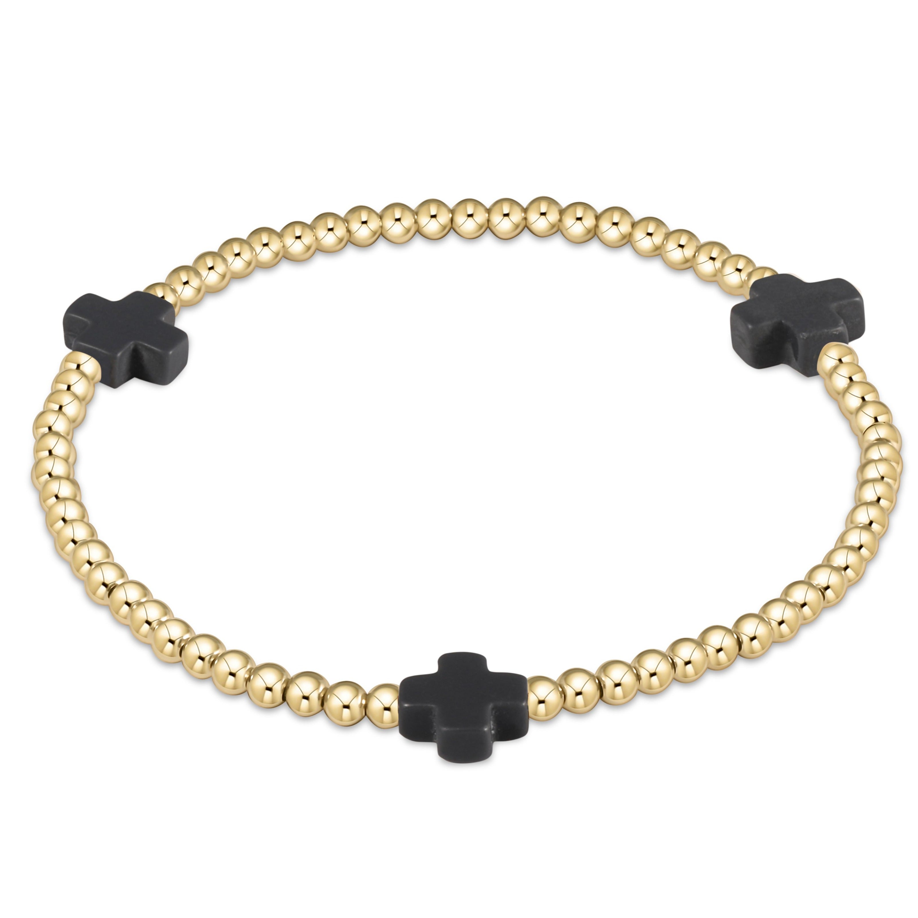 Signature Cross 3mm Gold Bracelet