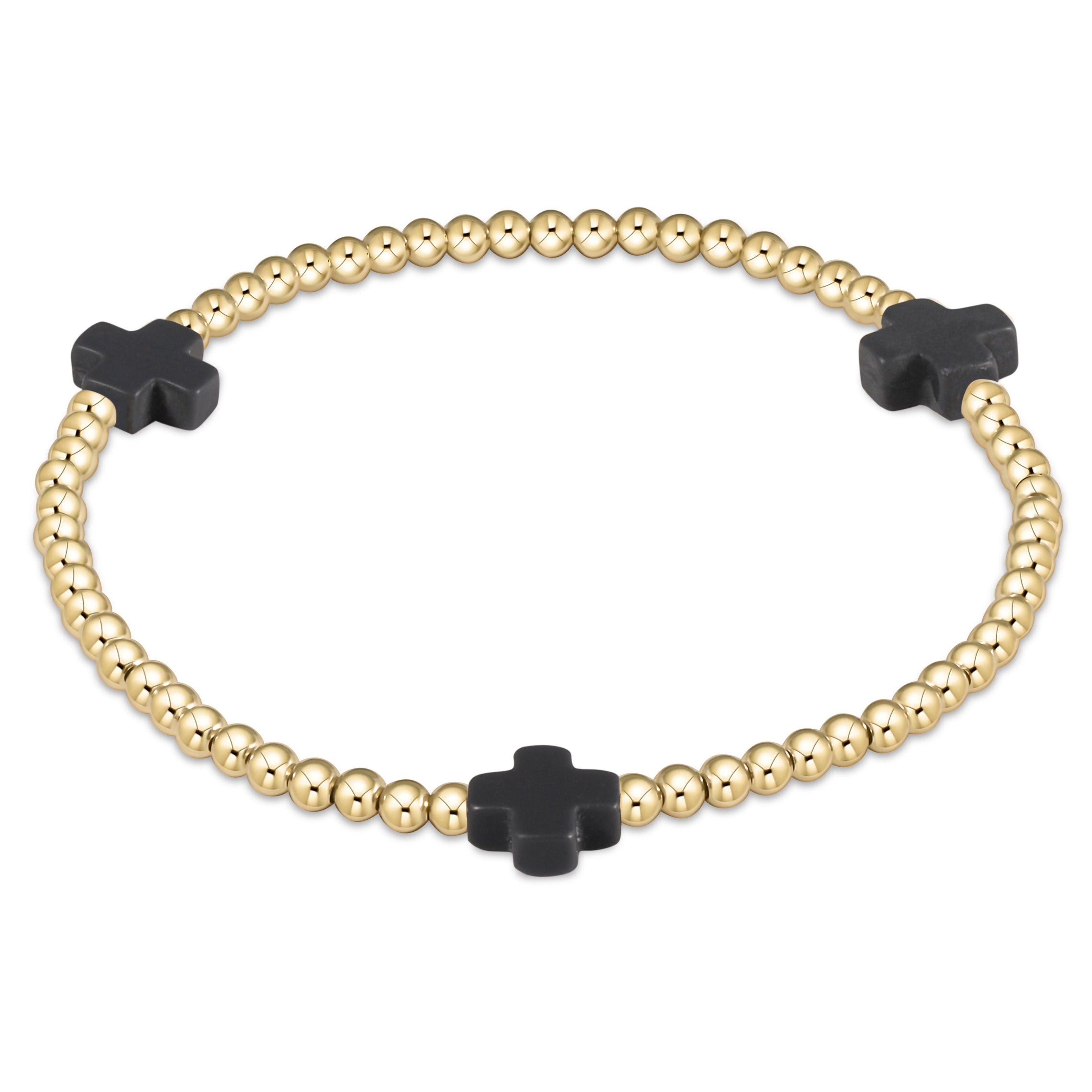Extends Signature Cross 3mm Gold Bracelet