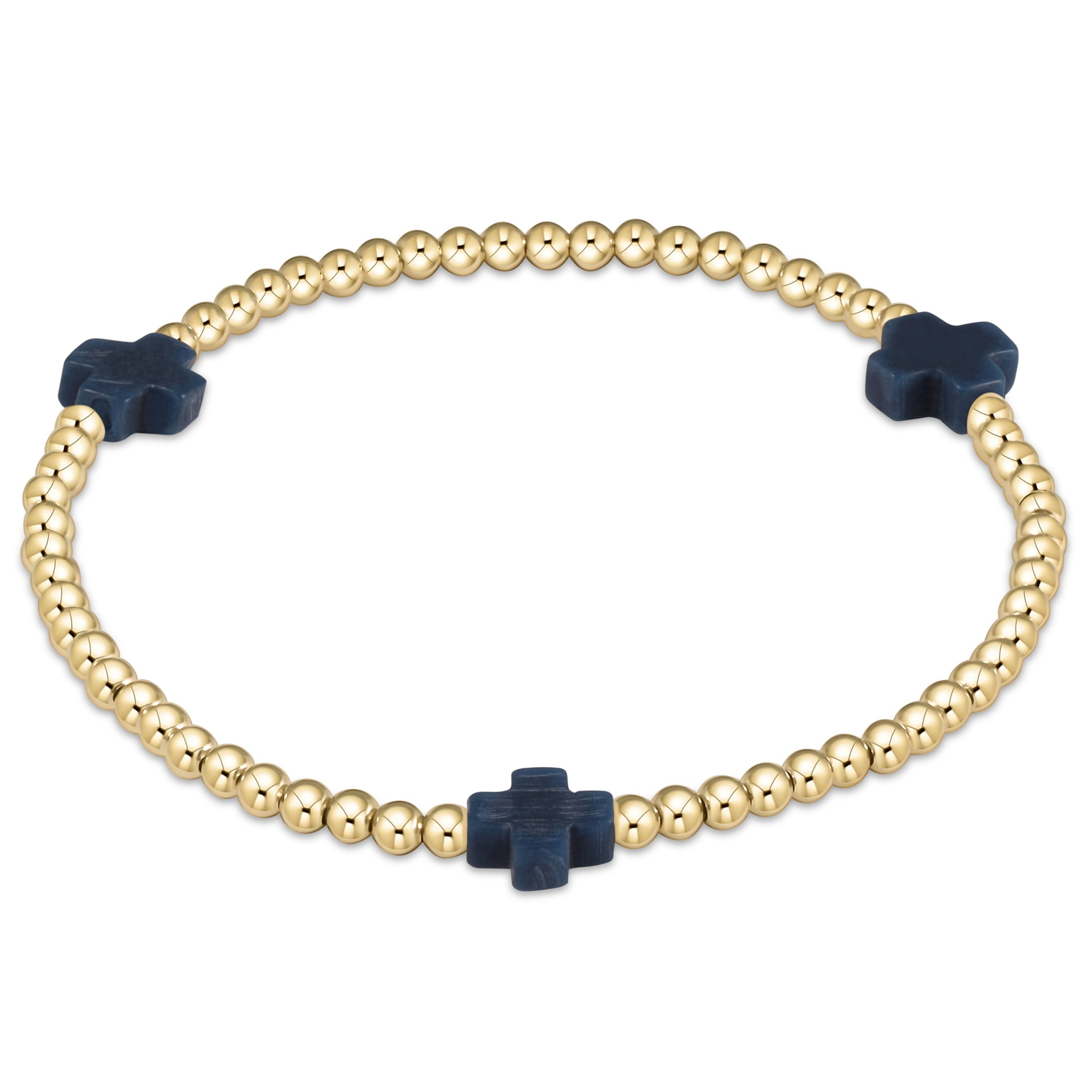Signature Cross 3mm Gold Bracelet