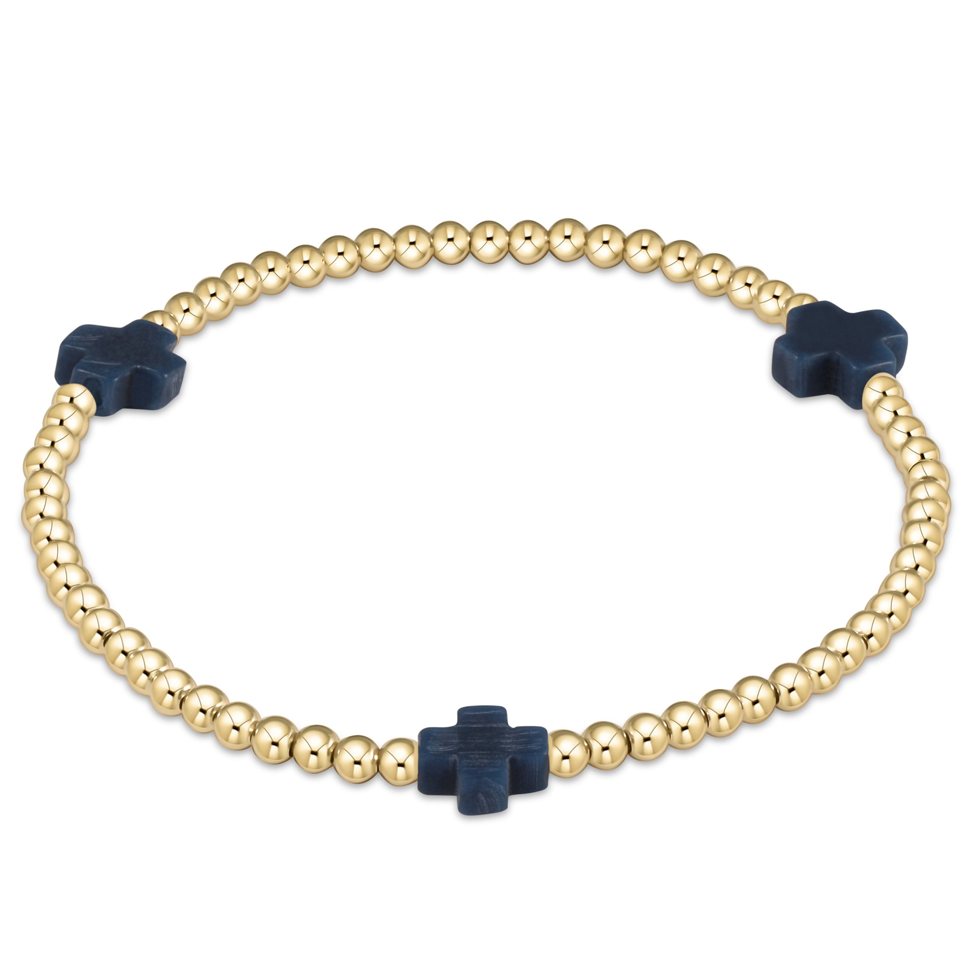 Extends Signature Cross 3mm Gold Bracelet