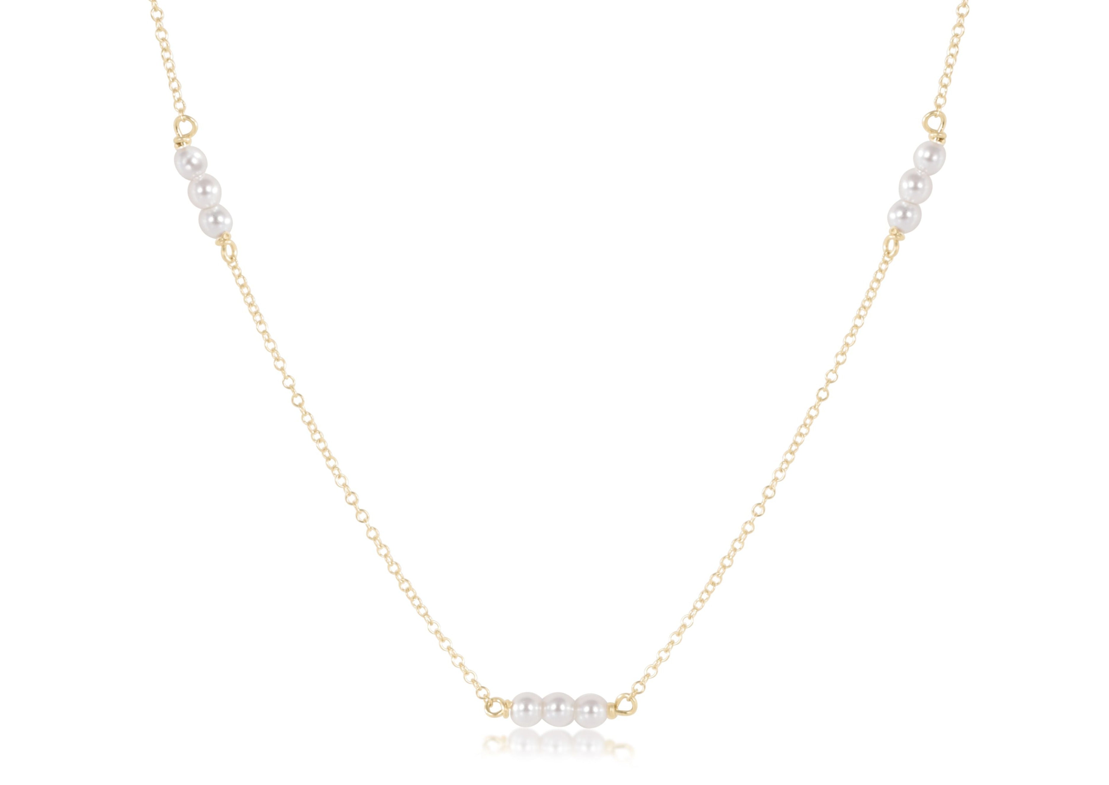 Choker Joy Simplicity Chain Gold - Pearl 3mm