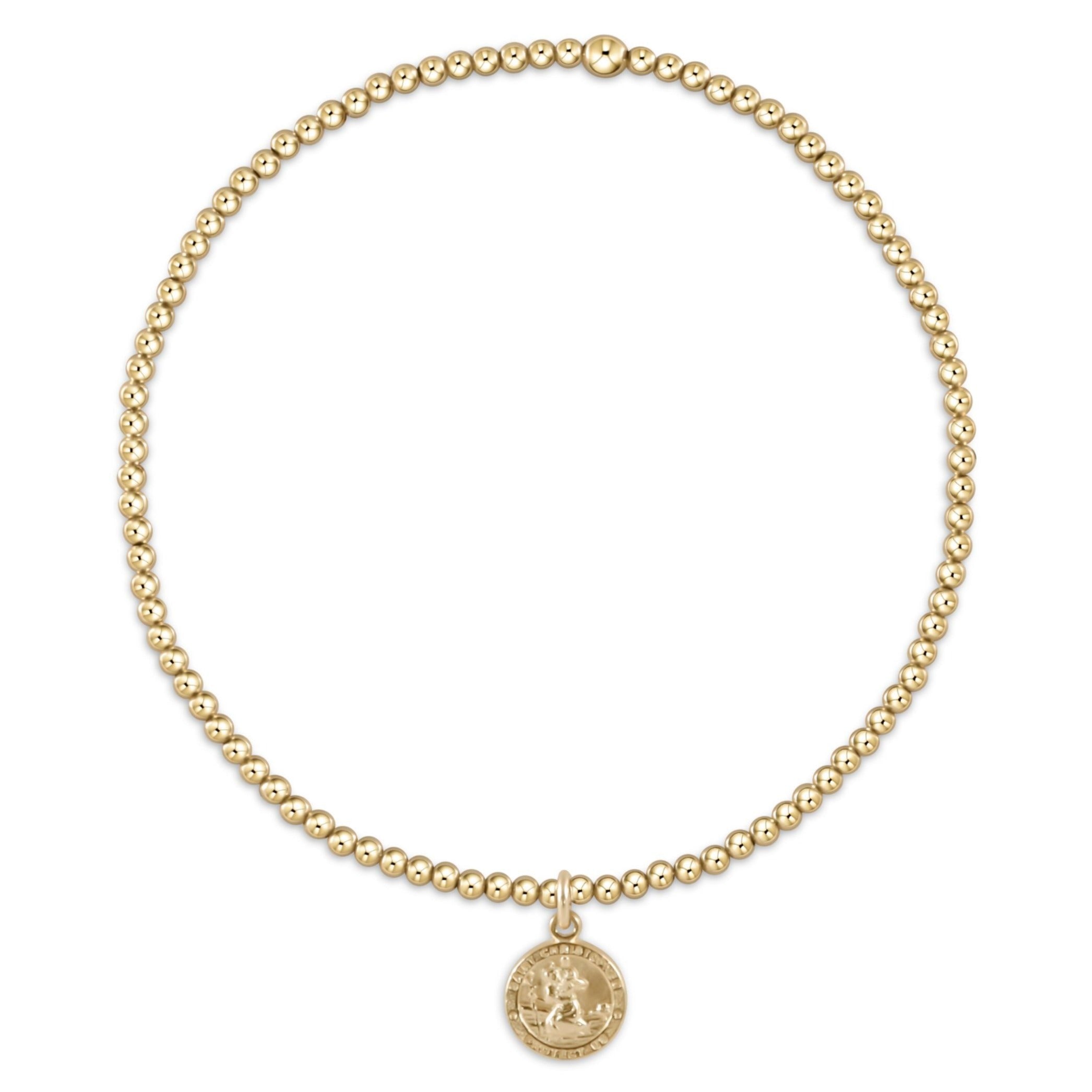 Classic Gold 2mm Bracelet - Protection Small Gold Disc