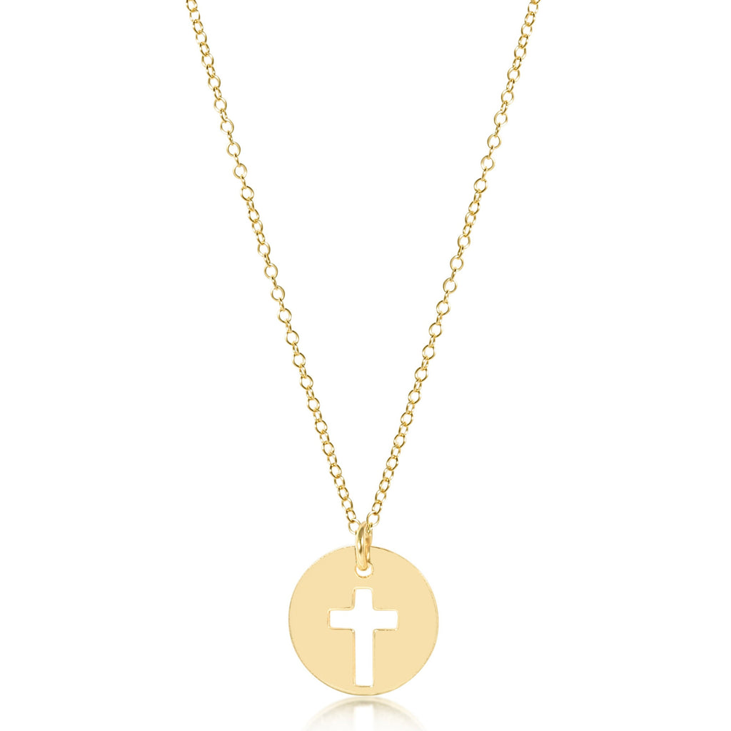 16" necklace gold - blessed gold disc