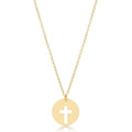 16" necklace gold - blessed gold disc