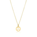 16" Necklace Gold - Guardian Angel Small Gold Disc