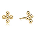Signature Cross Beaded 4mm Gold Studs