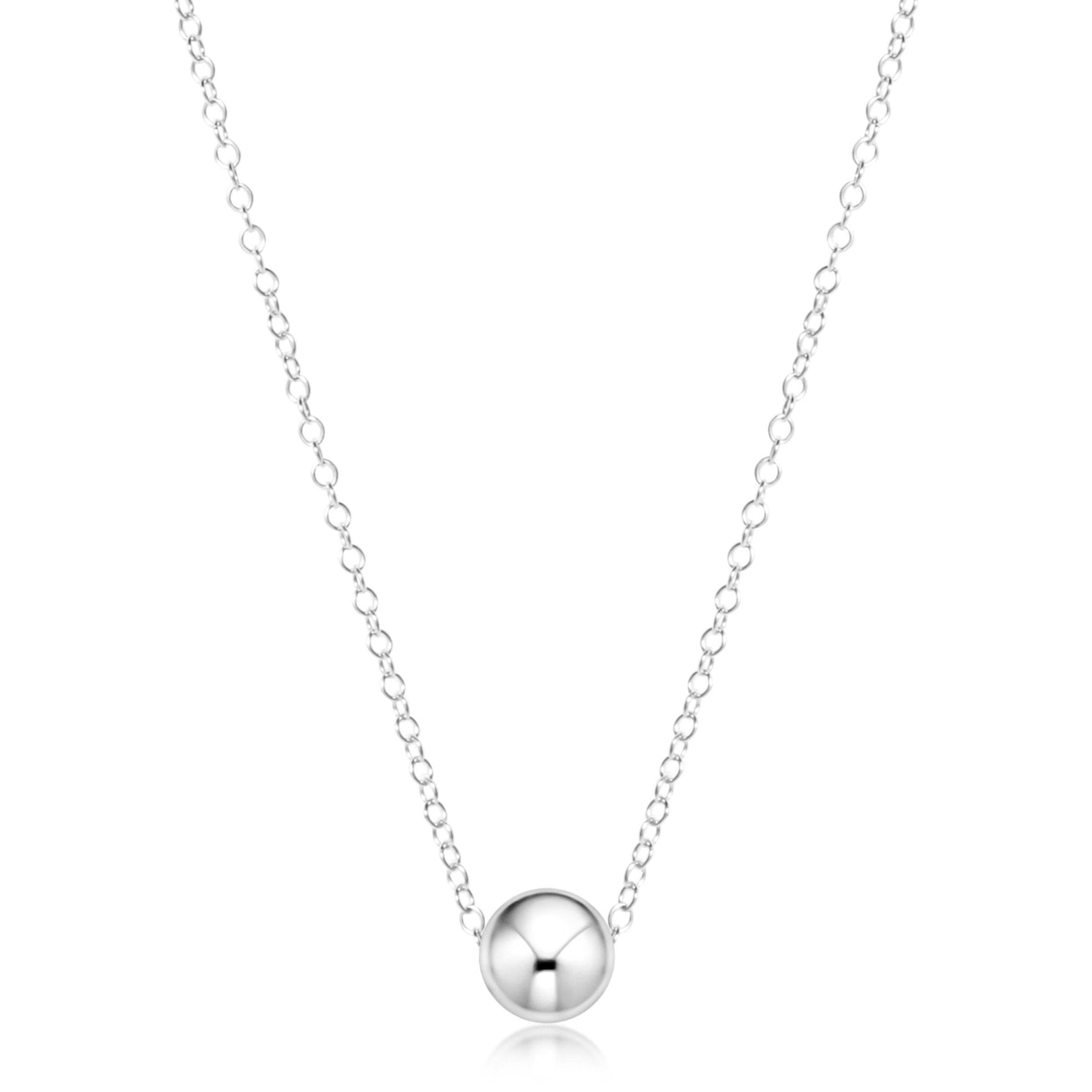 16" Necklace Sterling - Classic Sterling 8mm Bead