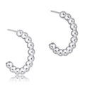 Beaded Classic 1" Post Hoop - 3mm Sterling